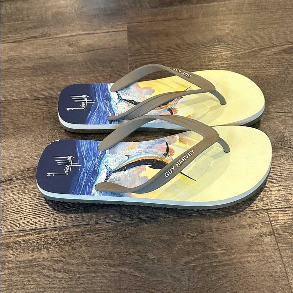 Guy Harvey Men's 9 Neutral‎ Marlin Flip Flop Sandals